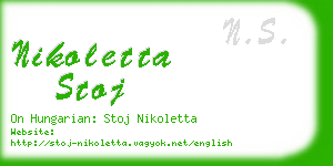 nikoletta stoj business card